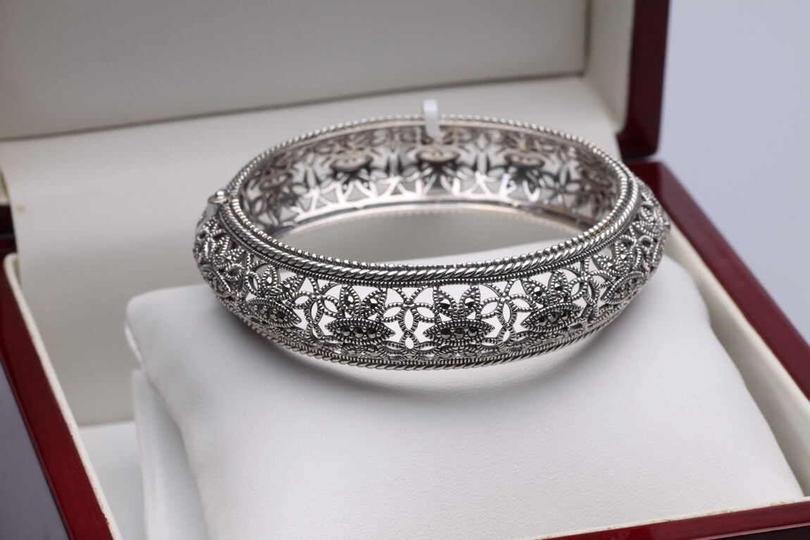 Srebrna bransoleta BDM2867 - Markazyty